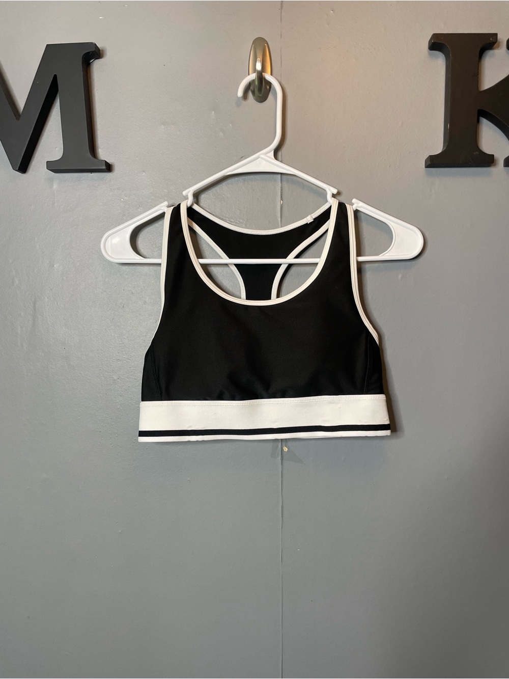 DSG‎ Black Padded Sports Bra with White Trim size small